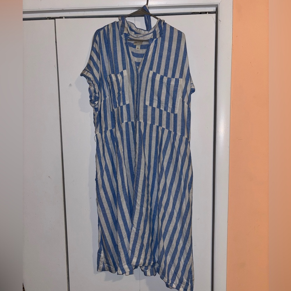 Plus size Front Midi Shirt Dress